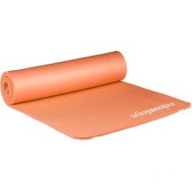 Relaxdays - 2 x Yogamatte, 1 cm dick, für Pilates, Fitness, gelenkschonend, mit Tragegurt, Gymnastikmatte 60 x 180 cm, orange