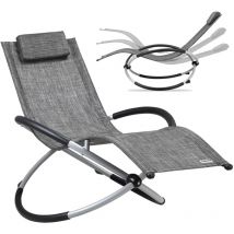 Casaria - Sonnenliege Klappbar Gartenliege mit Armlehne Wetterfest 150kg Belastbar Garten Schaukelliege Sauna Relaxliege Grau
