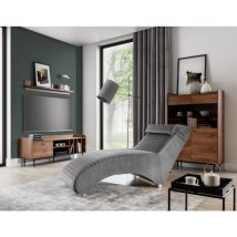 Relaxliege ABRAMO – Stoff Kronos Grau – Breite 73 cm – Tiefe 170 cm – Sitzhöhe 45 cm – Sitztiefe 102 cm – Gesamthöhe 80 cm