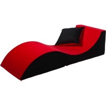 Relaxsessel - 60 x 150 x 40 cm - schwarz rot