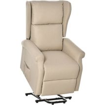 Relaxsessel, Aufstehhilfe, Liegefunktion, Bis 200kg, 72,5x94x109cm, Creme