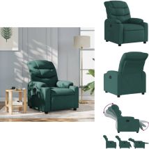 Relaxsessel Dunkelgrün Stoff - Komfortsessel - Relaxsessel - Fernsehsessel - Lounge Chair - Beistelltisch