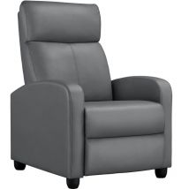 Relaxsessel Liegesessel mit Verstellbarer Beinablage Fernsehsessel Ruhesessel tv Sessel 160° neigbar, Grau - Yaheetech