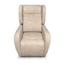 Fauteuil de relaxation lise électrique et releveur en tissu imitation cuir - Beige