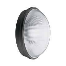 Plafoniera rotonda in policarbonato E27 1x52W colore nero – RELCO