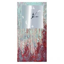 Duehome - Reloj artesanal de pared Stone Marrón - Plata 40x80