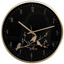 Webmarketpoint - Reloj de aluminio en forma de ramo negro de 31,6 cm de diámetro y 4,9 cm de altura
