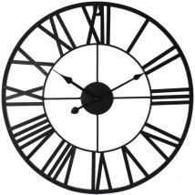 Reloj de pared con números romanos negro H&s Collection