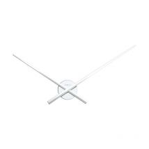 Nextime - reloj de pared muy grande 'hands', simplemente 2 agujas de aluminio, blanco, ø 70 cm