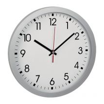 Herter - Reloj de pared reloj de cuarzo plata D.300mm 1,5 v números tfa