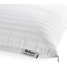 Dunlopillo - Relyon Superior Comfort Slim Breathable Latex Pillow with a Soft 100% Cotton Cover, White, W68cm x H40cm x Depth 13cm - White