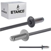 Etanco - Remaches abiertos de aluminio 3,2x6 mm RAL7016