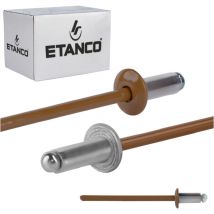 Etanco - Remaches abiertos de aluminio 3,2x6 mm RAL8003