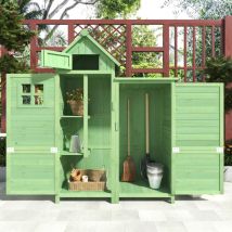 Wishdor - Armoire de jardin, armoire de jardin, armoire à outils, résistant aux intempéries, toit en pvc, vert