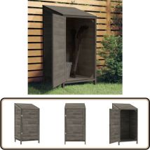 Remise de jardin Anthracite 55x52x112 cm Bois de sapin solide - Abris De Jardin - Abri De Jardin Bois - Remise De Jardin - Cabane De Jardin