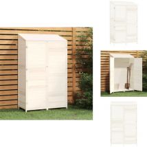 Remise de jardin Blanc 102x52x174,5 cm Bois de sapin solide - Abris De Jardin - Remise De Jardin - Abri De Jardin Bois - Cabane De Jardin - Stockage