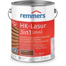 Remmers - HK-Lasur 3in1 [plus] nussbaum, matt, 5 Liter, Holzlasur, Premium Holzlasur außen, 3fach Holzschutz mit Imprägnierung + Grundierung + Lasur