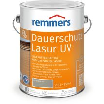 Dauerschutz-lasur Uv Silbergrau, 2,5 Liter, Holz Uv-schutz Für Außen, Auch Für Helle Farbtöne Und Farblos Uv+, Blockfest, Wetterbeständig - Remmers