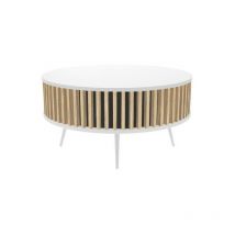 Hucoco - remo - Tavolino rotondo da salotto in stile moderno - 90x46 cm - Tavolino