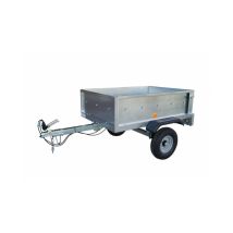 Okoru - Remolque Coche Acero Galvanizado De 110x92cm. Carga Útil 240kg. Mma 300kg. Para Jardín Y Bricolaje.