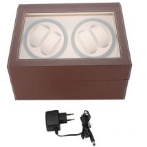 Treetalk - Remontoir de montre à rotation automatique pour 4 montres automatiques et 6 montres-bracelets (marron)