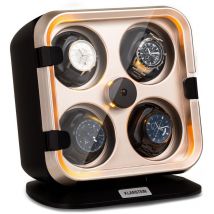 Klarstein - Remontoir montre clover - 4 montres - 3 rotations - 4 vitesses - led - doré