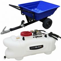 Maxblast Remorque ATV Pulvéristeur Pour Quad & Accessoires 60L 12V Roues Tout-Terrain Ferme 295kg Chariot Jardin Buses de Flèche Pulvérisation