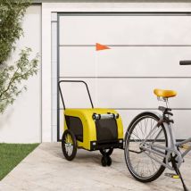 Remorque de vélo pour animaux de compagnie jaune et noir Vidaxl Yellow and black