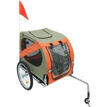 Remorque de Vélo pour Chien - Pet Bike Trailer avec Réflecteurs drapeau - Pet Bike Trailer - Dog Bicycle Trailer Foldable - Max. 30 Kg Orange