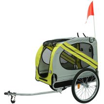 Guoyihua - Aqrau Remorque vélo pour Chien, Pet Bike Trailer Foldable, Réflecteurs Drapeau, Max. 30 Kg Jaune