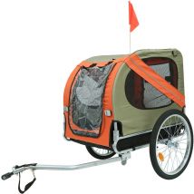 Guoyihua - Aqrau Remorque vélo pour Chien, Pet Bike Trailer Foldable, Réflecteurs Drapeau, Max. 30 Kg Orange