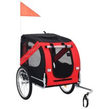 Guoyihua - Aqrau Remorque vélo pour Chien, Pet Bike Trailer Foldable, Réflecteurs Drapeau, Max. 30 Kg Rouge