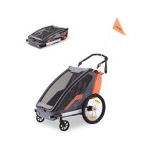 Remorque vélo Fuxtec Sport Cruiser - charge max. 45kg, 2 ceintures 5 points, Enfants Poussette Pliable