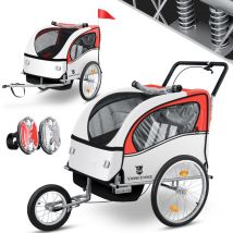 Viking Choice - Remorque vélo enfant - remorque vélo - avec amortisseur - rouge - rouge - gris