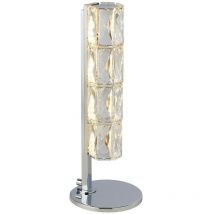 Remy Led Table Light, Hexagonal Tube Bar, Chrome, Clear Crystal Trim - Searchlight