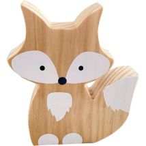 Renard Figurine En Bois Animal Statue Figurine Pour Chambre Home Office Décor Plateau De Table Décoratif Collection Figure Blanc-fei Yu