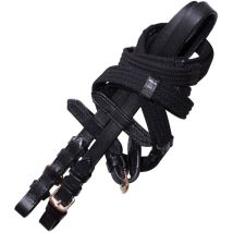 Rênes anglaises en toile et cuir – Full – Marron, Noir – NSC