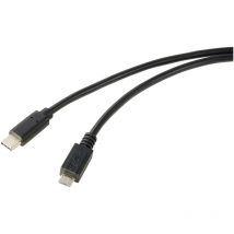 Renkforce Câble USB USB 2.0 USB-C mâle, USB-Micro-B mâle 1.00 m noir rond RF-5719754 C306442