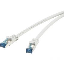 RF-4145283 RJ45 Netzwerkkabel, Patchkabel cat 6a s/ftp 1.00 m Grau mit Rastnasenschutz, Fl - Renkforce