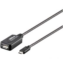 Renkforce - Câble usb usb 2.0 usb-c mâle, usb-a femelle 10.00 m noir actif avec amplification du signal, contacts dorés