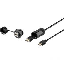 Renkforce - RF-3770958 hdmi Câble de raccordement [1x hdmi mâle - 1x hdmi femelle] noir étanche 1.00 m