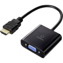 Renkforce - Câble adaptateur hdmi / vga Fiche mâle hdmi-a, Prise femelle vga 15 pôles 0.15 m noir RF-4531578 blindage dou
