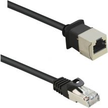 RF-4394121 RJ45 Netzwerkkabel, Patchkabel cat 5e f/utp 1.00 m Schwarz Verlängerungskabel m - Renkforce
