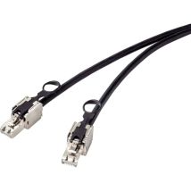 Renkforce - RF-4538216 RJ45 Câble réseau, câble patch cat 6a s/ftp 0.50 m noir avec anneau à tirer pour le déverrouillage