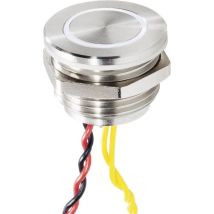 RF-4707816 Tasto per campanello con Piezo 1 parte acciaio inox, Bianco 24 V/0,3 a - Renkforce