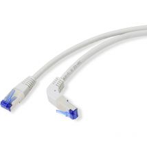 Renkforce - RF-4892538 RJ45 Netzwerkkabel, Patchkabel cat 6a s/ftp 10.00 m Grau 90° nach unten gewinke
