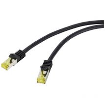 Renkforce - RF-4995162 RJ45 Câble réseau, câble patch cat 6a (câble brut cat 7) s/ftp 3.00 m noir gaine tpe, flexible, ig