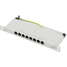 RF-4996630 8 ports Panneau de brassage 254 mm (10') cat 6a 0.5 uh gris équipé W062932 - Renkforce