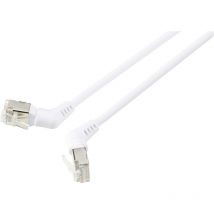 RF-6071566 RJ45 Netzwerkkabel, Patchkabel cat 6a f/utp 1.00 m Weiß Steckkontakte 360° dreh - Renkforce