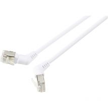 Renkforce RF-6071568 RJ45 Netzwerkkabel, Patchkabel CAT 6a F/UTP 2.00 m Weiß Steckkontakte 360° dreh
